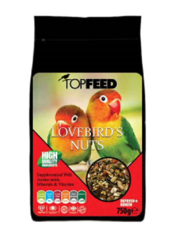 غذای خشک طوطی برزیلی تاپ فید مدل Love Bird Nuts وزن 750 گرم