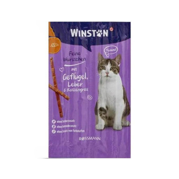 تشویقی مدادی گربه وینستون با طعم مرغ و جگر حاوی علف گربه
