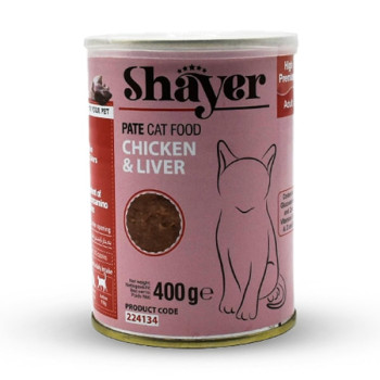 کنسرو گربه شایر با طعم مرغ و جگر مدل  وزن ۴۰۰ گرم