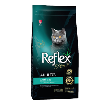 غذای خشک گربه بالغ عقیم شده رفلکس پلاس با طعم مرغ