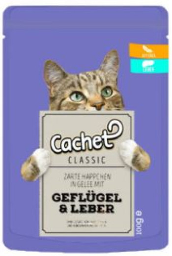 پوچ گربه کچت طعم گوشت پرنده و جگر در ژله 100 گرم