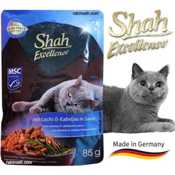 پوچ گربه شاه طعم ماهی سالمون و کاد درسس 85 گرم