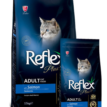 غذای خشک گربه بالغ رفلکس پلاس با طعم سالمون
