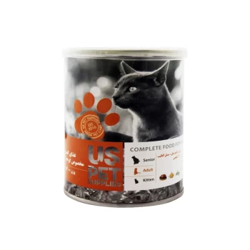 کنسرو گربه بالغ یو اس پت طعم مرغ و کدو تنبل و سنبل الطیب 400 گرم