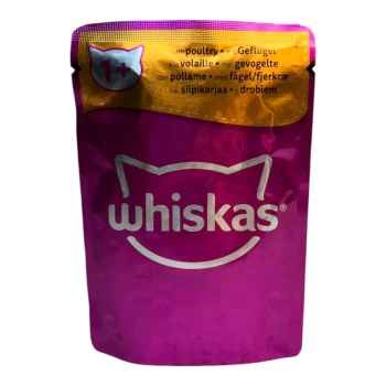 پوچ گربه ویسکاس با طعم گوشت پرندگان وزن ۸۵ گرم