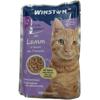 پوچ گربه وینستون با طعم بره در سس وزن 100 گرم